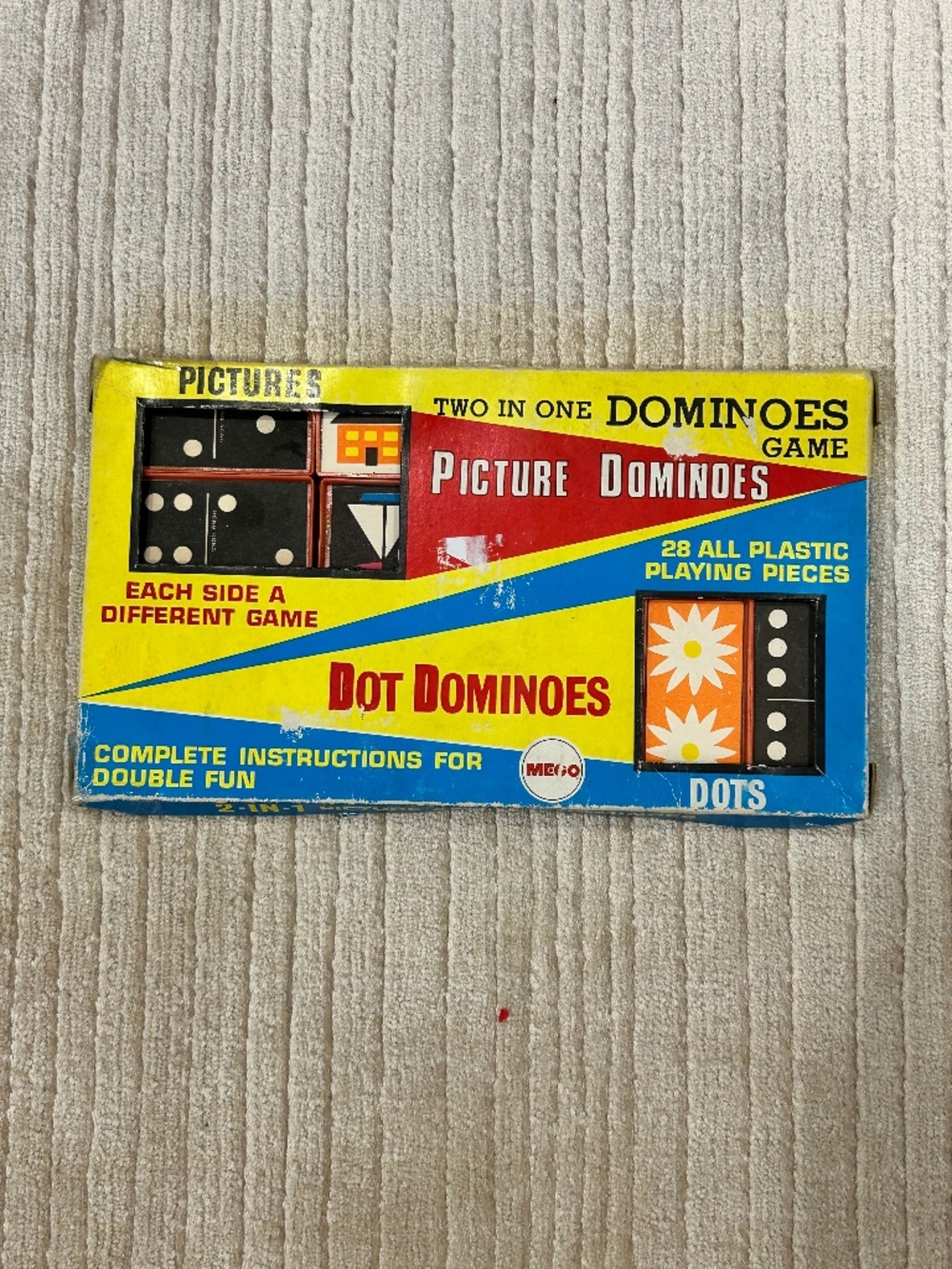 *VINTAGE* MEGO 2-in-1 Dominoes Game Set Picture / Dot Dominoes